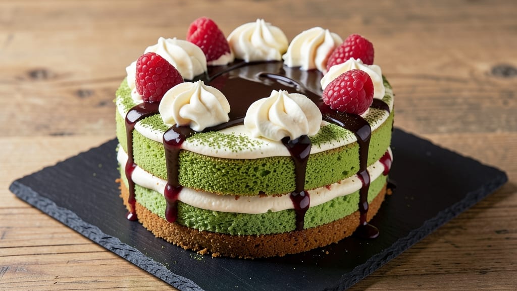 Asian Cream Cake Recipe: Silky Matcha Layers with Sweet Red Bean Paste