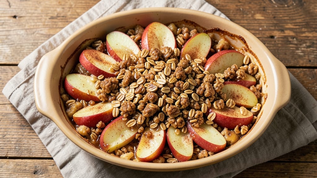 Apple Crisp Recipe With Cake Mix And Oatmeal: Warm Spiced Crunch Over Melty Apple Filling