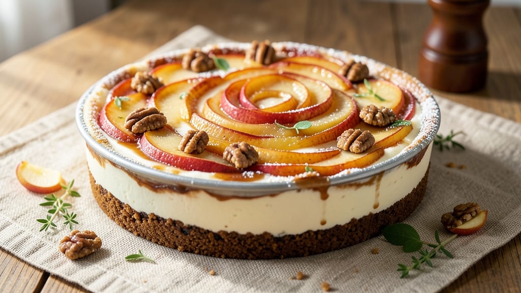 Apple Praline Cheesecake Recipe: Caramelized Pecan Crunch Meets Spiced Apple Bliss