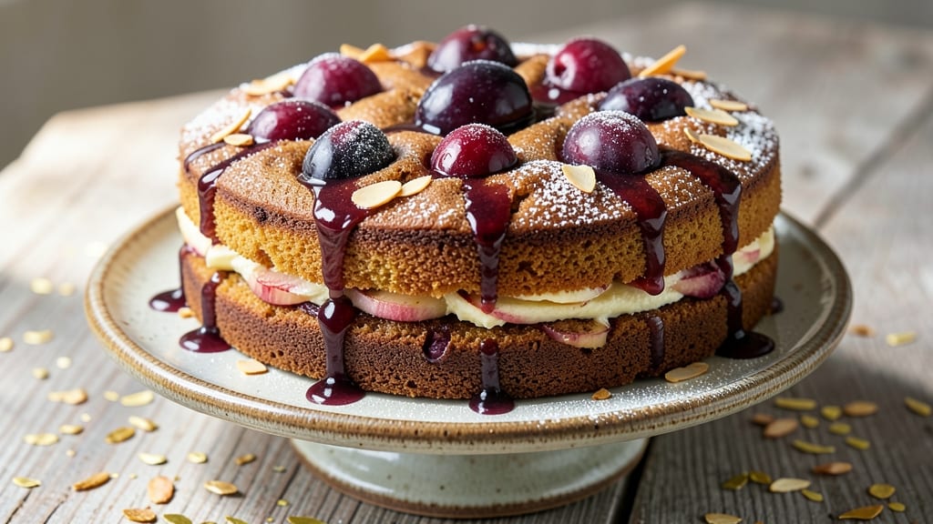 Apple and Plum Cake Recipe: Spiced Fruit Layers With Buttery Streusel Crown