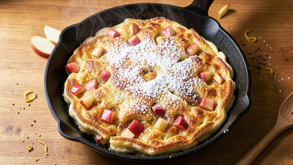 Apple Pancake Skillet Recipe: Warm Cinnamon Streusel Over Spiced Apple Filling