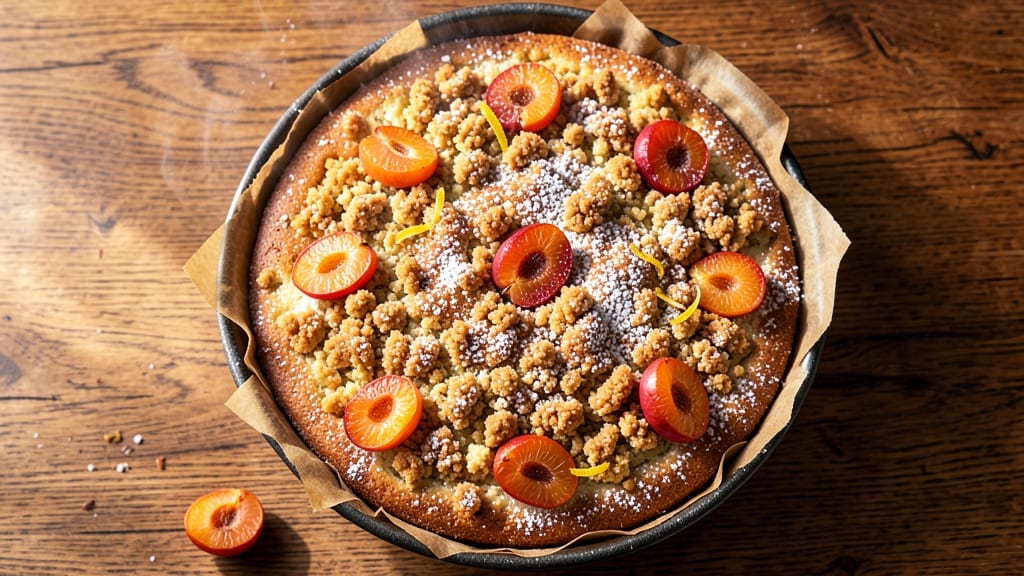 Apricot Streusel Cake Recipe: Warm Spiced Topping Over Juicy Fruit Layers