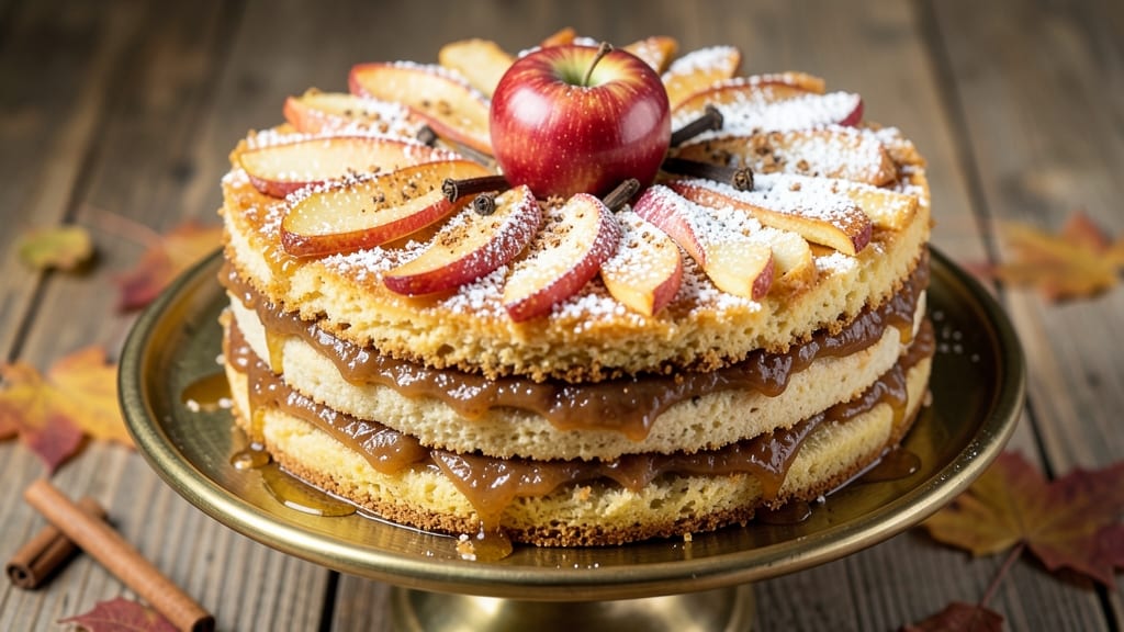 Apple Fall Harvest Cake Recipe: Spiced Caramel Swirl With Crunchy Topping