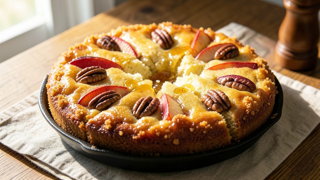 Apple Walnut Upside Down Cake Recipe: Caramelized Fruit Crown Over Spiced Layers