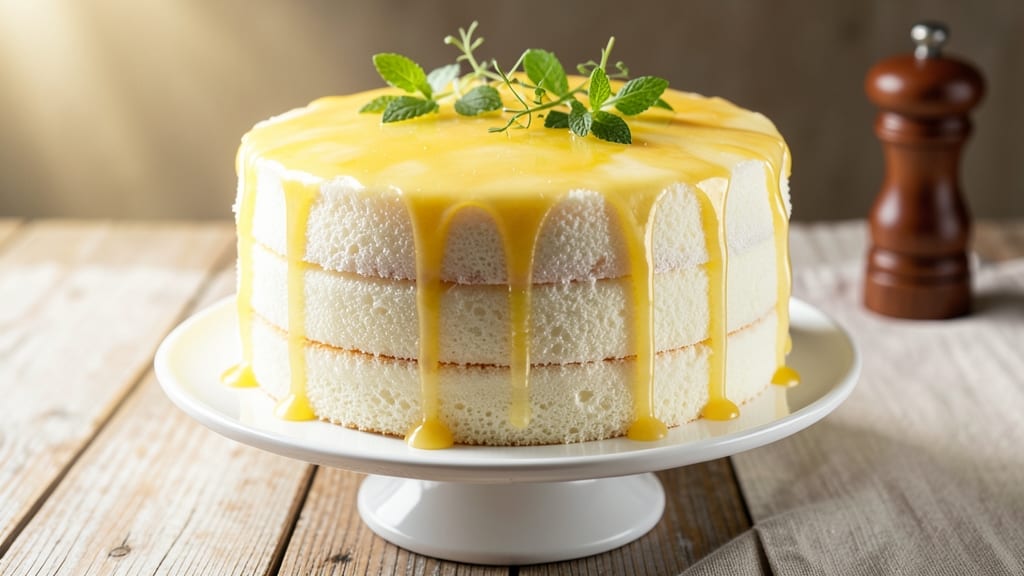Angel Food Cake With Lemon Glaze Recipe: Light-as-Air Layers and Zesty Shine