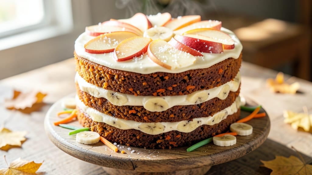 Apple Banana Carrot Cake Recipe: Moist Layers with Warm Spice Streusel Crown