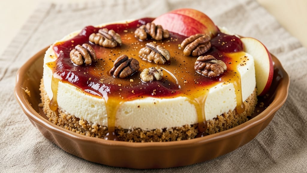 Apple Walnut Cheesecake Recipe: Crunchy Top and Spiced Apple Filling Fusion