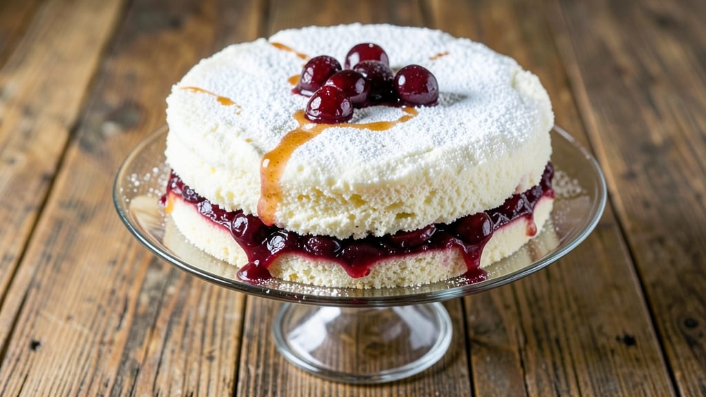 Angel Food Cake Mix and Cherry Pie Filling Recipe: Light-as-Air Layers Topped With Bursting Cherries